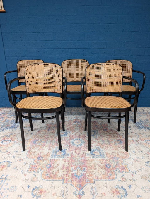 5x Vintage Prague 811 chairs, Josef Hoffmann, 1960s