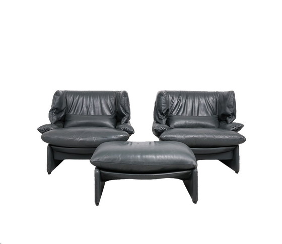 Image 1 of Cassina Portovenere Set of Armchairs With Hocker