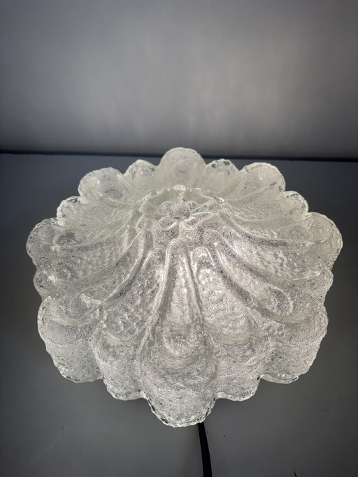 Vintage Ijsglas Plafonnière „Morgenstjerne“ Eisblume – West-Duitsland