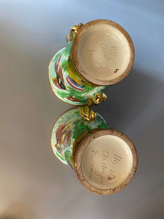 Pair of Cerdazur Monaco Vases - Marine Decor - Fish and Seaweed – Crockery, Ceramic (photo 4 of 7)