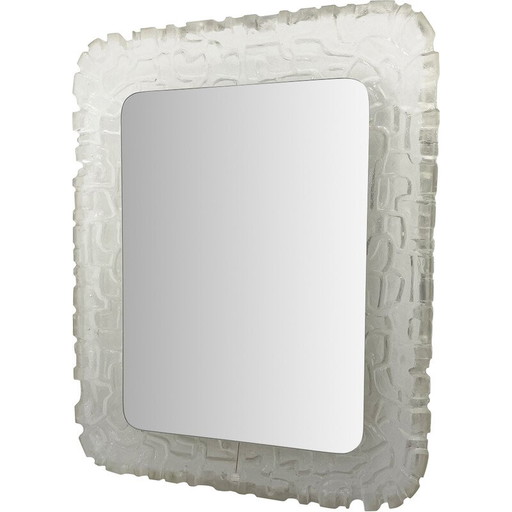 Specchio illuminato vintage di Erco Lucite, anni '60-'70