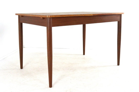 Vintage rectangular extendable Dining table midcentury 'Giessen' restored, Wood, Brown, Mid Century Modern (photo 5 of 15)