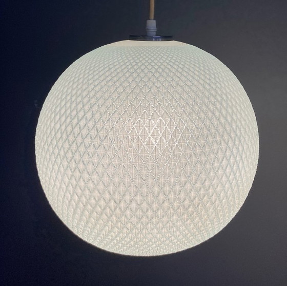 Image 1 of Lampada a sospensione in vetro con motivo a pallina da golf, anni '70