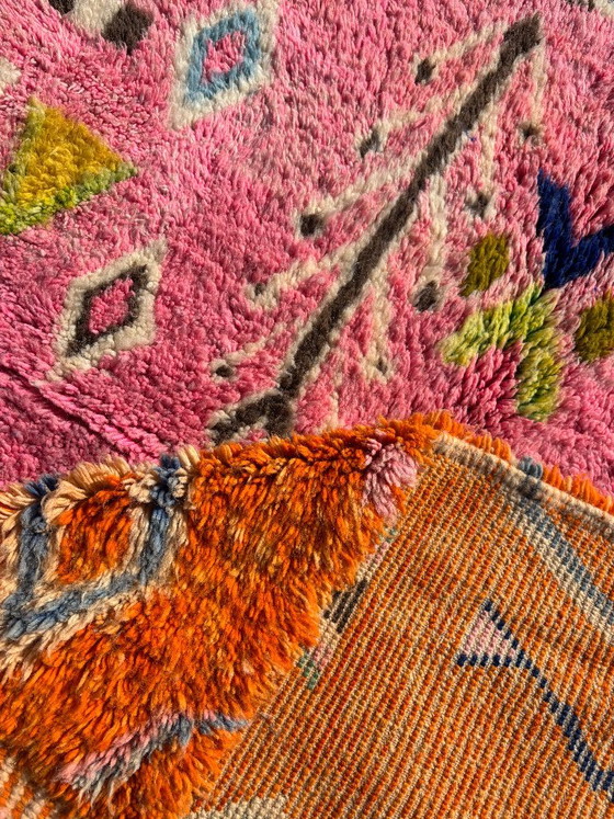 Pink and Orange Moroccan Berber Rug 220x260 cm – Handwoven Boujad Wool Carpet – Rugs & carpets (photo 11 of 12)