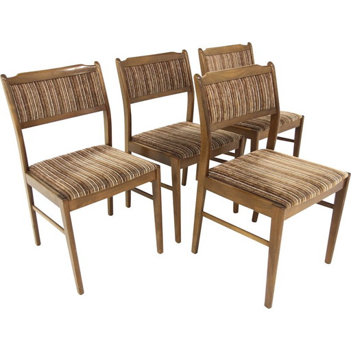 Set of 4 Scandinavian vintage beechwood chairs, Sweden 1960