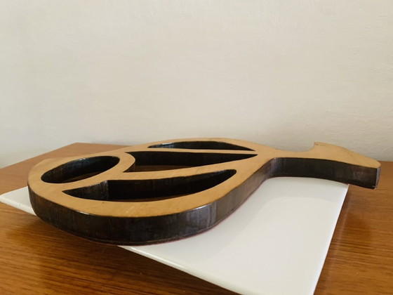 Image 1 of Vintage, Scandinavische houten vissculptuur van A. Hiben, 1977.
