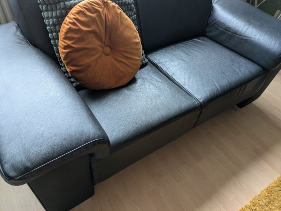 Divano in pelle nera con accessori – Divani, Leather, Textile (photo 2 of 5)