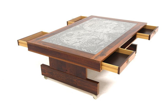 Scandinavian Rosewood and Metal Coffee Table by Alberts Tibro, 1960 (photo 4 of 7)