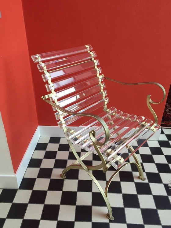 Image 1 of Vintage chair in acrylic/plexi with beautiful curved lines.