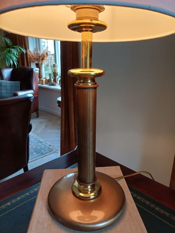 Herda grande lampada a colonna Hollywood Regency 55 cm alta – Lampade da tavolo, Metallo, Tessile (photo 8 of 10)