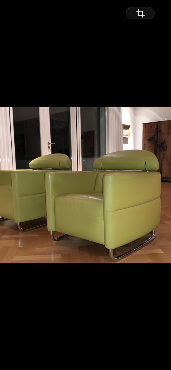 2 wunderschöne Designer-Sessel – Leolux, Leather, Metal (photo 4 of 5)