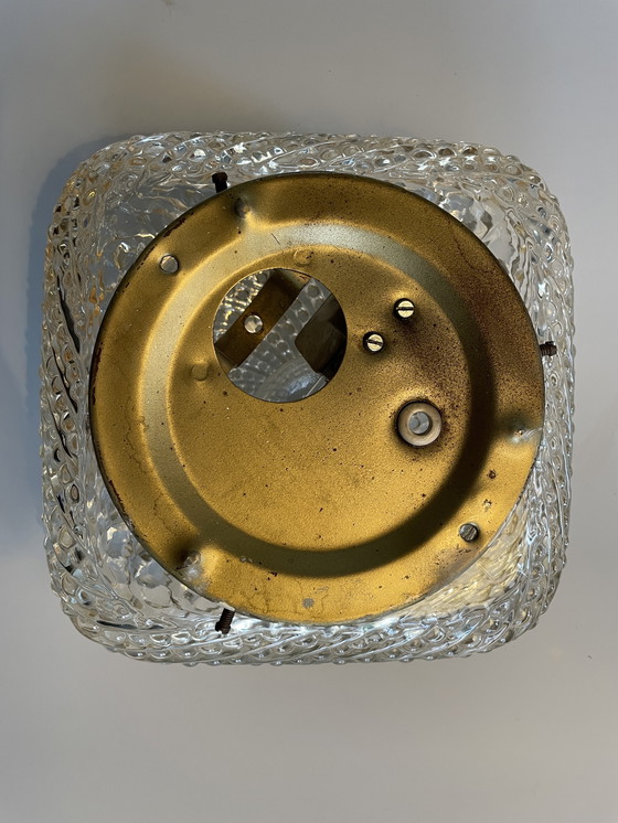 Image 1 of Plafonnier vintage en verre Glashütte Limburg