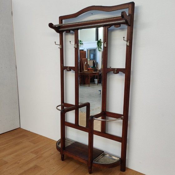 Image 1 of Antique Art Nouveau standing coat rack, hall furniture