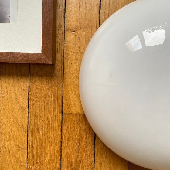 Image 1 of Grande lampada da parete/soffitto semisferica, 30 cm, vetro opalino bianco