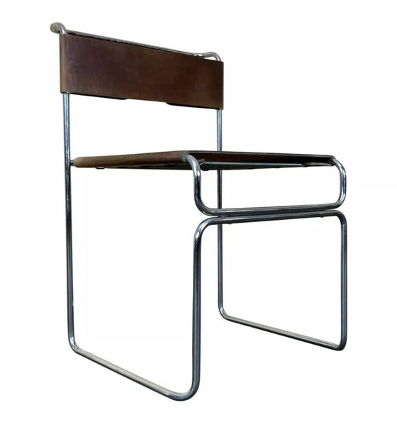 Image 1 of 60's 70's Acier Daim Chaise Vintage Giovanni Carini Planula Libellula