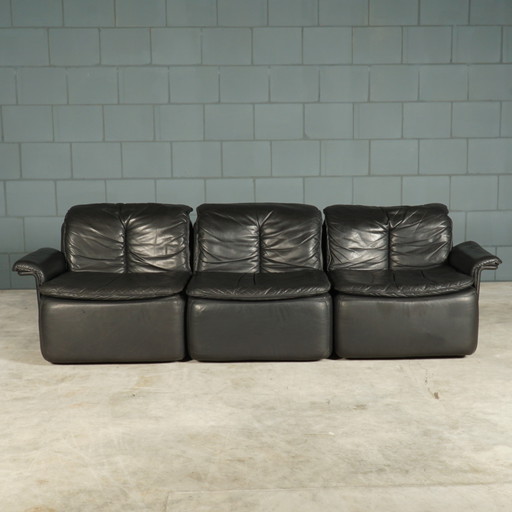 Modulare Sitzgruppe Vintage - schwarzes Leder