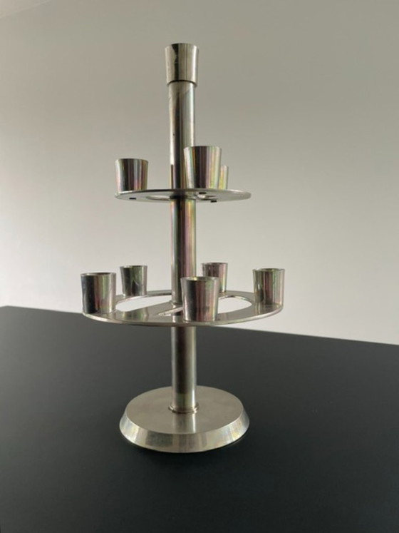 Image 1 of Kandelaar 9 kaarsen etagere metaal 30 cm