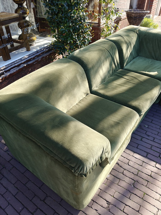 Image 1 of Vintage modulaire grote groene bank