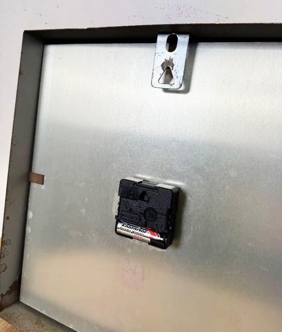 Image 1 of Grey Rusty Industrial Square Wall Clock from Pragotron, 1970s