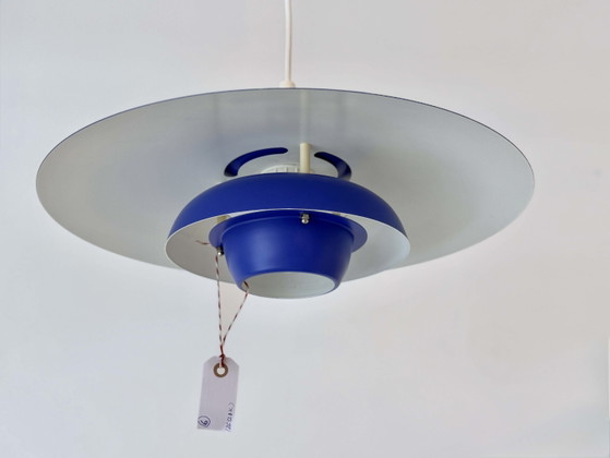 Suspension vintage El-Light Danish Blue Multi-Shade – Années 1970 – Metal (photo 8 of 11)