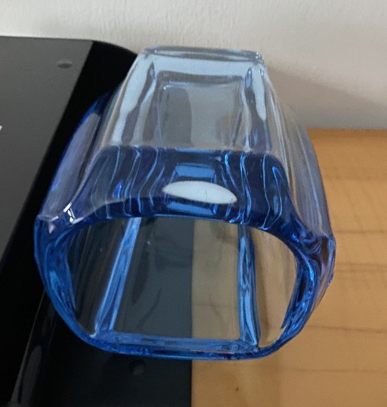 Image 1 of Uranium glass vase blue 1970s