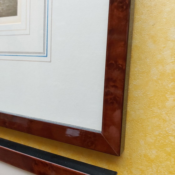 Image 1 of 2 x nautical prints sailships in wooden frame 