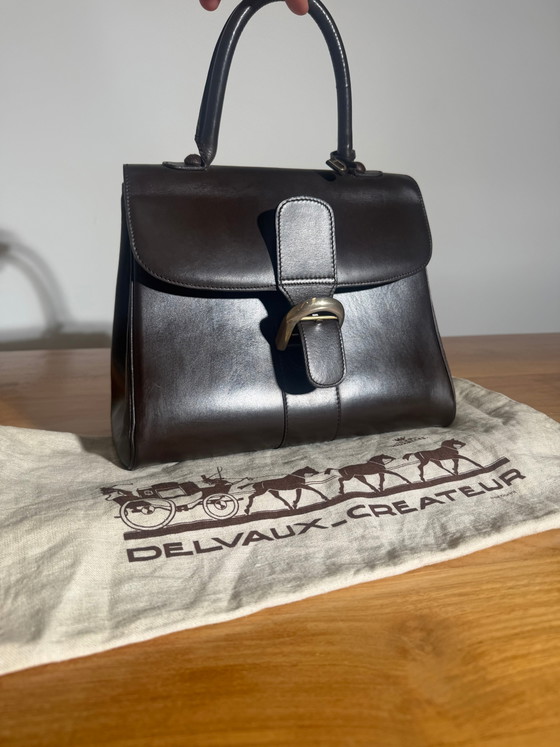 Delvaux Brillant MM Handbag – Chocolate Brown Leather – Top handle bags (photo 2 of 10)