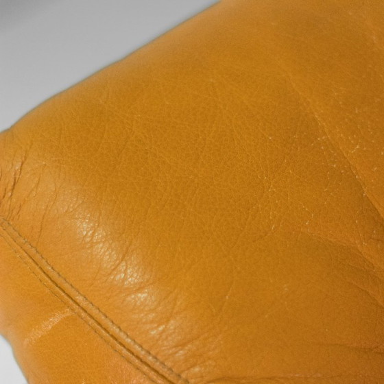 Image 1 of 3x Vintage Coronado Bruine Lederen Woonkamerset Tobia Scarpa Label C&B Italia