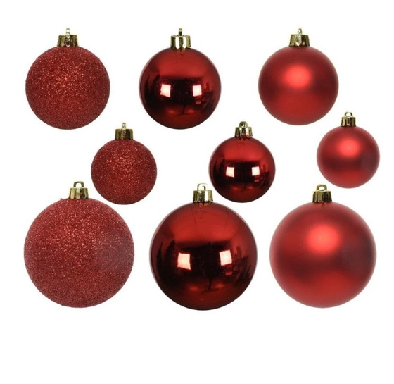 Image 1 of 33 kerstballen met kersspiek ster 