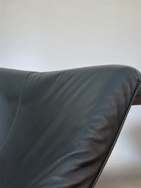 Image 1 of Sedia a farfalla Montis in pelle nera e acciaio inox