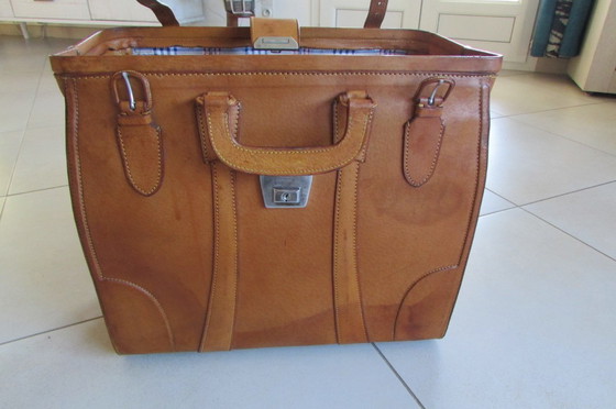 Image 1 of Leather suitcase, doctor's bag, large model