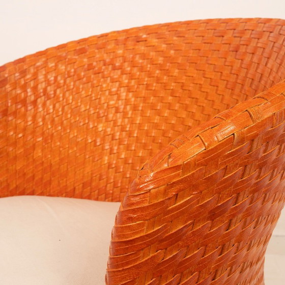 Sillón de ratán trenzado naranja, Bonacina, Sillones, Cuero, Modern (foto 4 de 15)