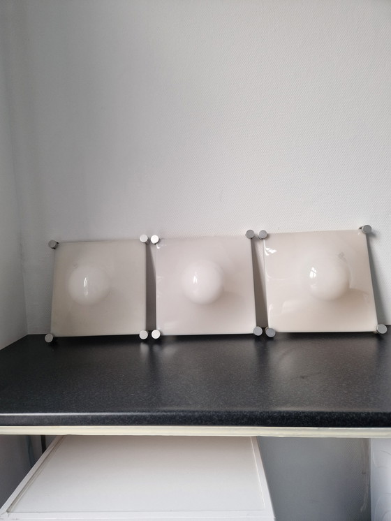 Image 1 of Vintage Martinelli Luce "Bolla" 3x wand of plafond lamp 