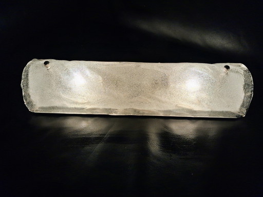 Beautiful Vintage Hillebrand Glass Wall Lamp - Model 8791-212 - 1970s