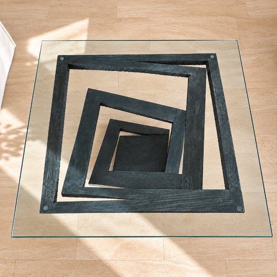 Roche Bobois Design Side Table – Glass, Wood (photo 5 of 5)
