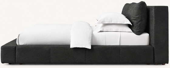 RH Black Cloud Letto a Pannelli in Pelle - King Size, Restoration Hardware, Letti matrimoniali, Tessile, Nero (foto 3 di 5)