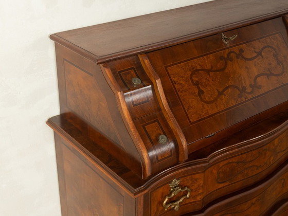 Italiaanse secretaire commode, circa jaren 1920 – Bureau, Wood, Brass (photo 14 of 15)