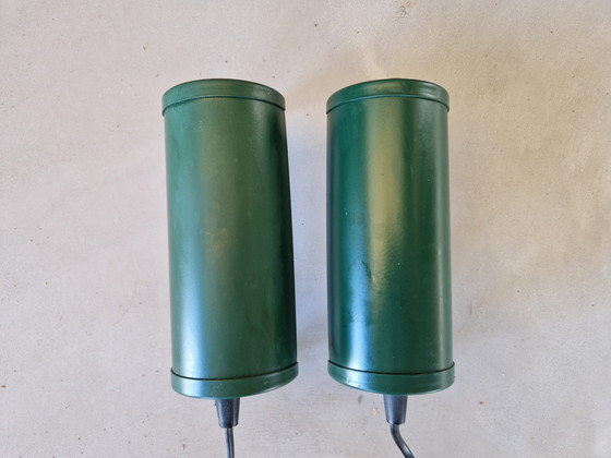 Image 1 of Set aus zwei postmodernen grünen Nachttischlampen