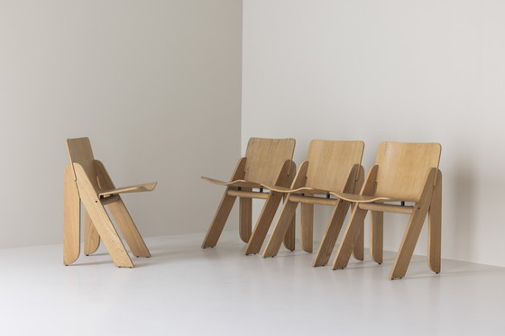 Image 1 of Rare Set Of Four Peota Dining Chairs By Gigi Sabadin For Stilwood, 1970S.