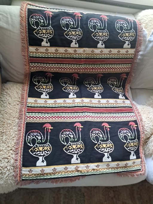 Portuguese Rug / Wall Hanging with the Iconic Image of the "Galo De Barcelos"