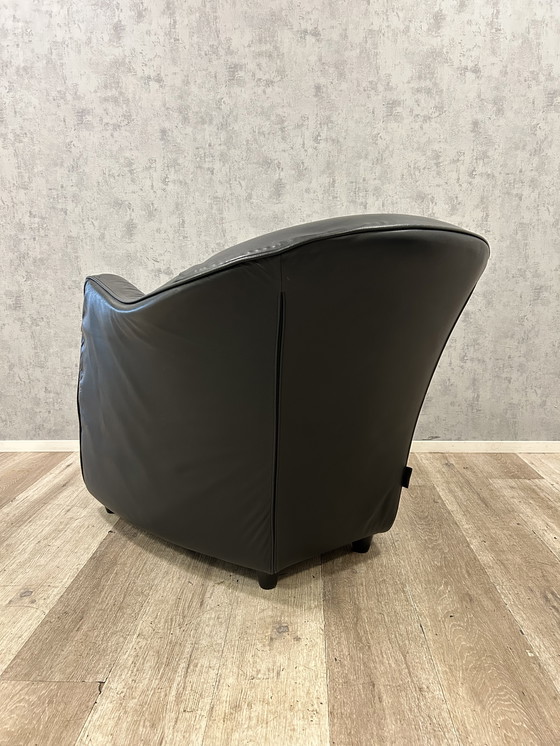 Image 1 of Gerard van den Berg – black leather designer armchair