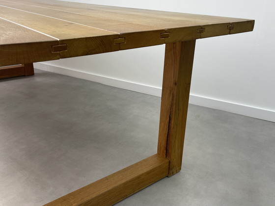 Image 1 of Architectural Brutalist Dining Table – Solid Oak – 250 cm