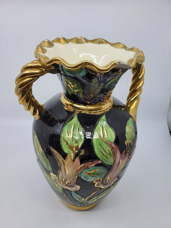 Image 1 of Vallauris RM vase, decorated with fine gold, France, French Riviera, 1950