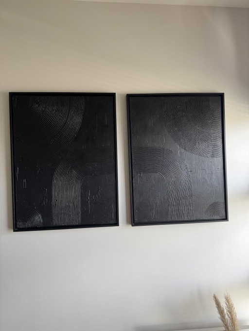 Set di 2 quadri neri – cornice inclusa (60x80 cm) – wanddecoratie, Canvas, Wood (photo 2 of 7)