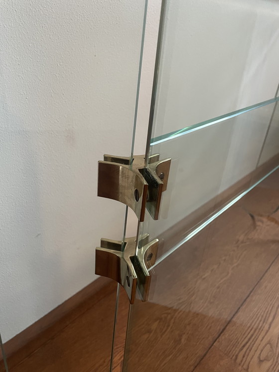 Image 1 of Vintage Italian jaren 70  Glazen Site-table, Leon Rosen For Pace Collection