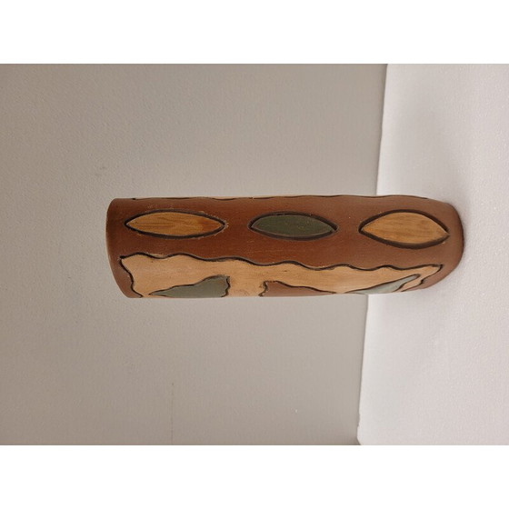 Image 1 of Vintage brown ceramic vase, France