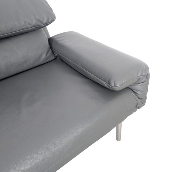 Image 1 of Original Rolf Benz Plura Sofa, designer couch, leather, two-seater, grey