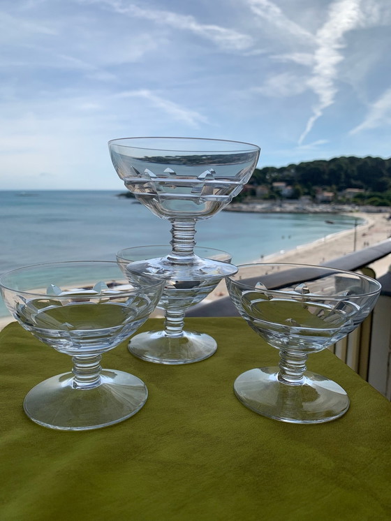 Image 1 of 10X Crystal Champagne Coupes From The 1930s