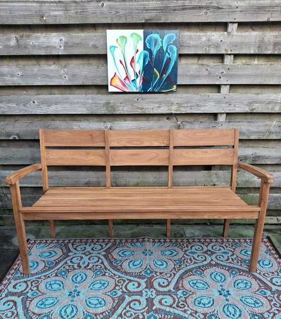 Image 1 of Banc de jardin en teck 150 cm, 3 personnes