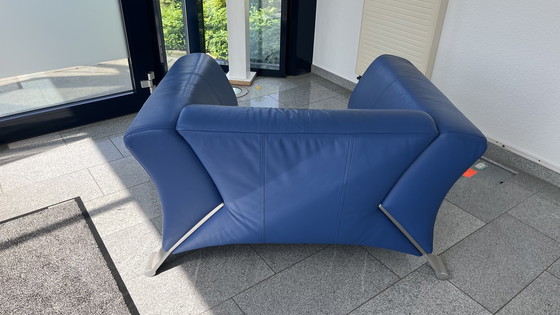 Image 1 of Sedia lounge design Rolf Benz tipo 322 bassa in pelle blu